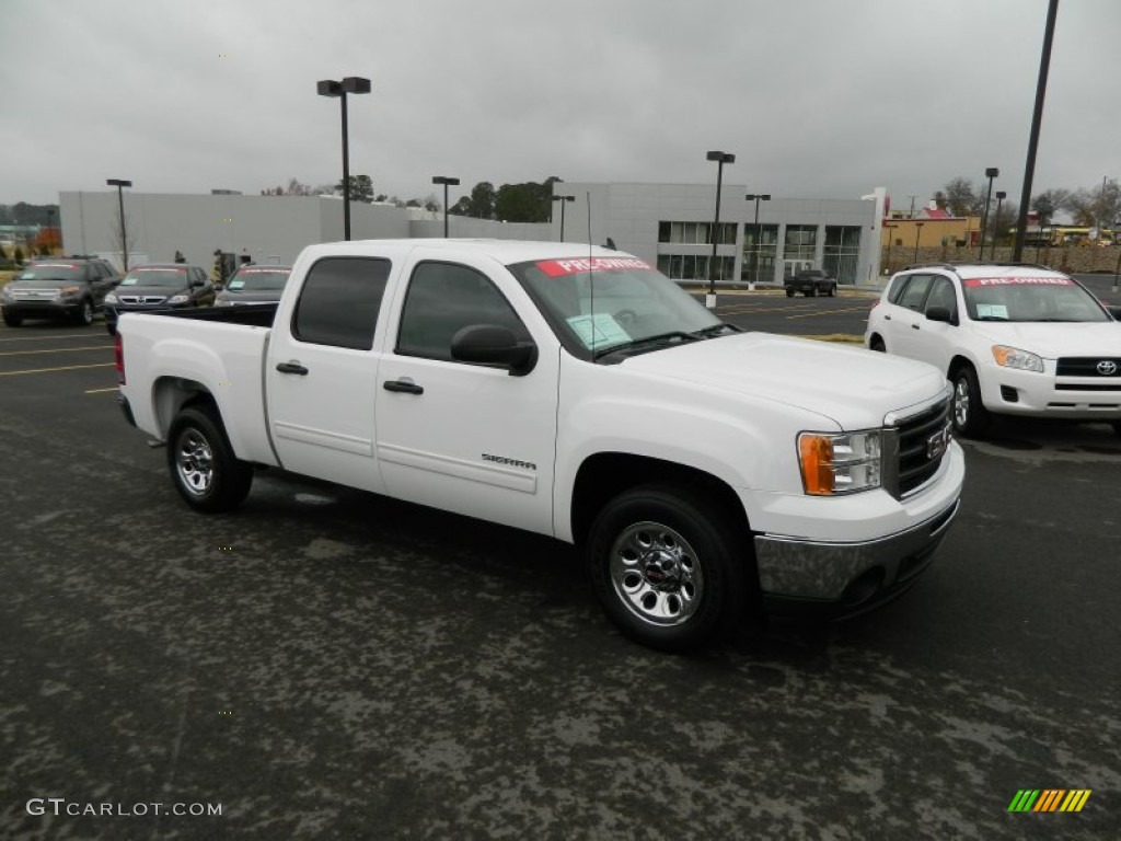 2010 Sierra 1500 SL Crew Cab - Summit White / Dark Titanium photo #7