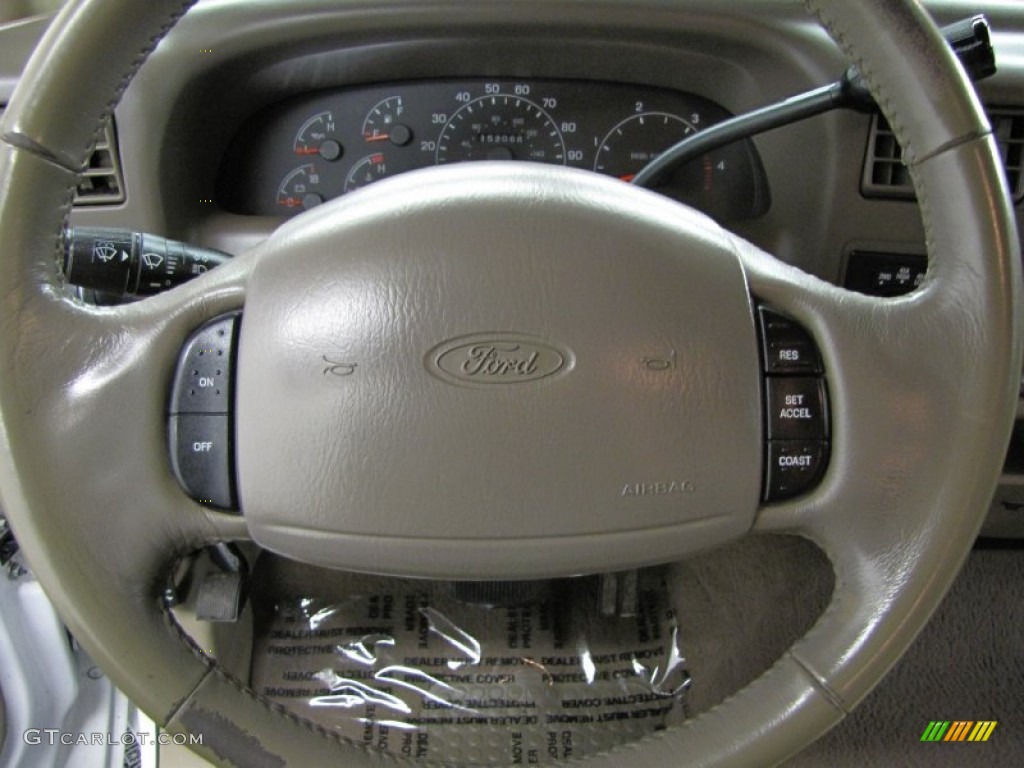 2000 Ford F350 Super Duty Lariat Crew Cab 4x4 Dually Medium Parchment Steering Wheel Photo #74301251