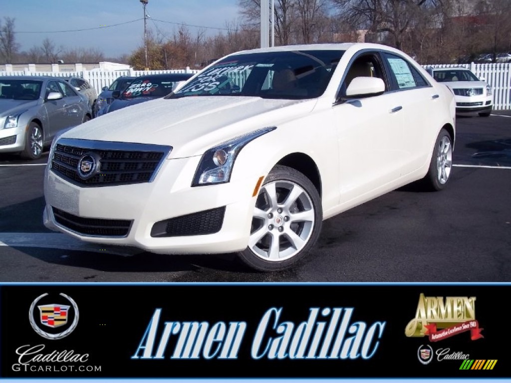 2013 ATS 2.0L Turbo AWD - White Diamond Tricoat / Caramel/Jet Black Accents photo #1