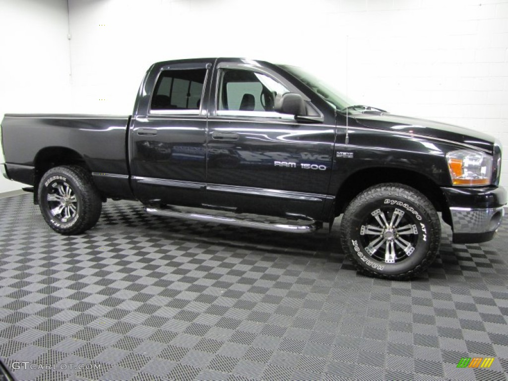 2006 Ram 1500 SLT Quad Cab 4x4 - Brilliant Black Crystal Pearl / Medium Slate Gray photo #8