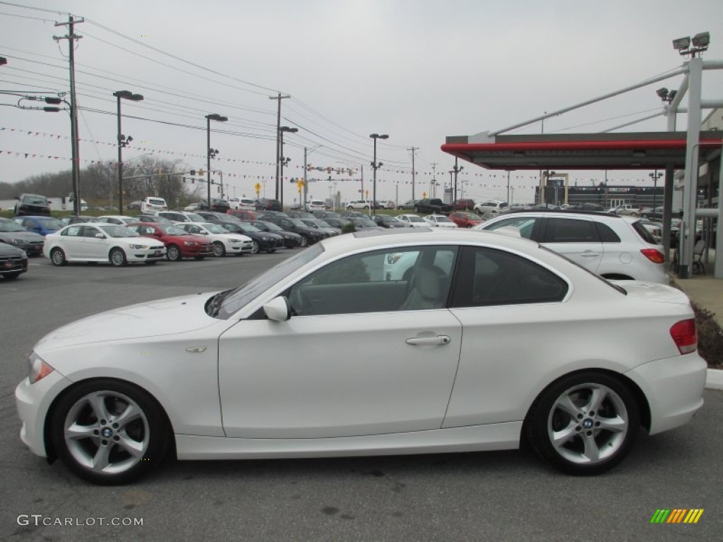 2008 1 Series 128i Coupe - Alpine White / Taupe photo #3