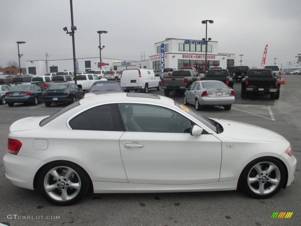 2008 1 Series 128i Coupe - Alpine White / Taupe photo #7