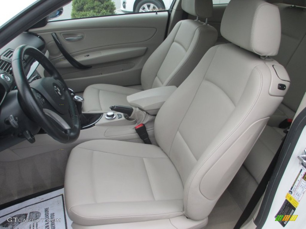 2008 1 Series 128i Coupe - Alpine White / Taupe photo #28