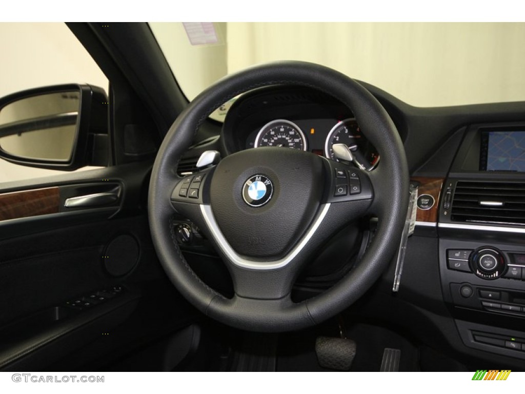 2010 BMW X6 xDrive35i Black Steering Wheel Photo #74306089