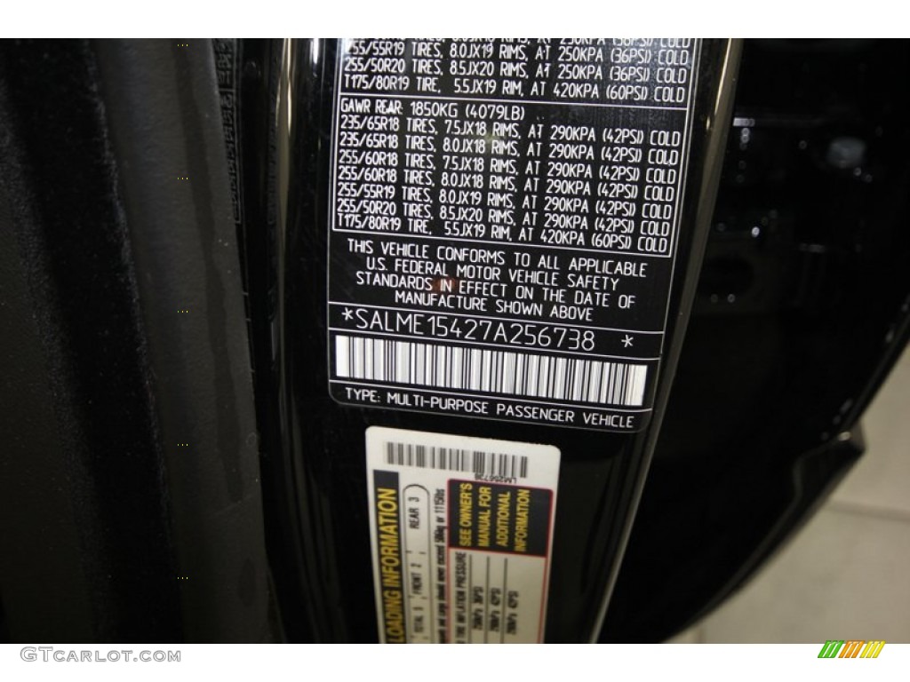 2007 Land Rover Range Rover HSE Info Tag Photo #74306437
