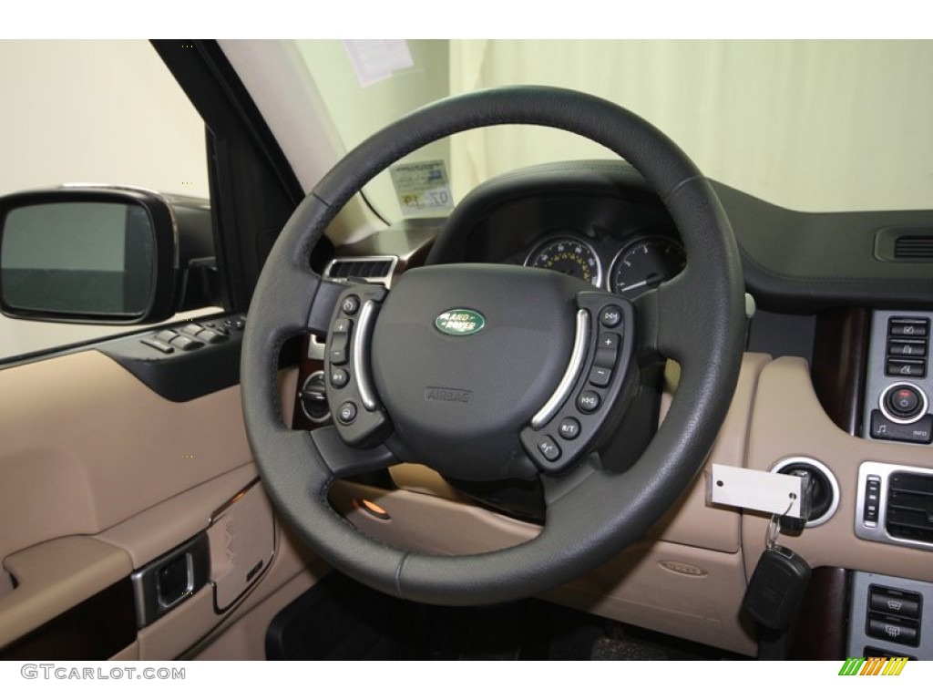 2007 Land Rover Range Rover HSE Sand/Jet Steering Wheel Photo #74306506
