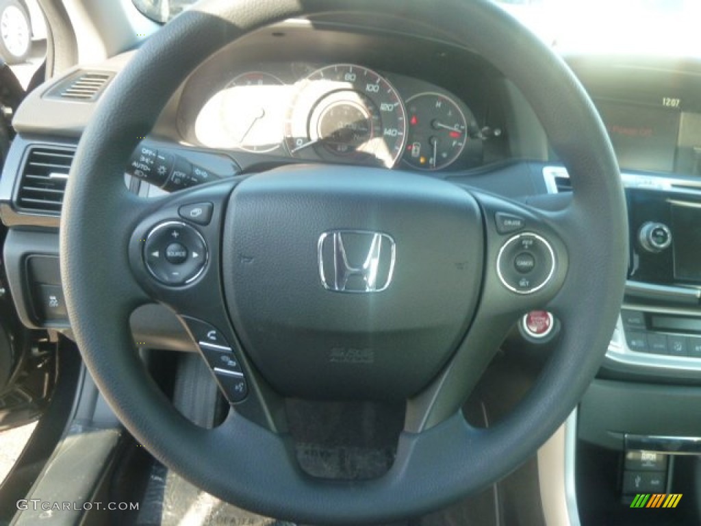 2013 Honda Accord EX Coupe Black Steering Wheel Photo #74309984