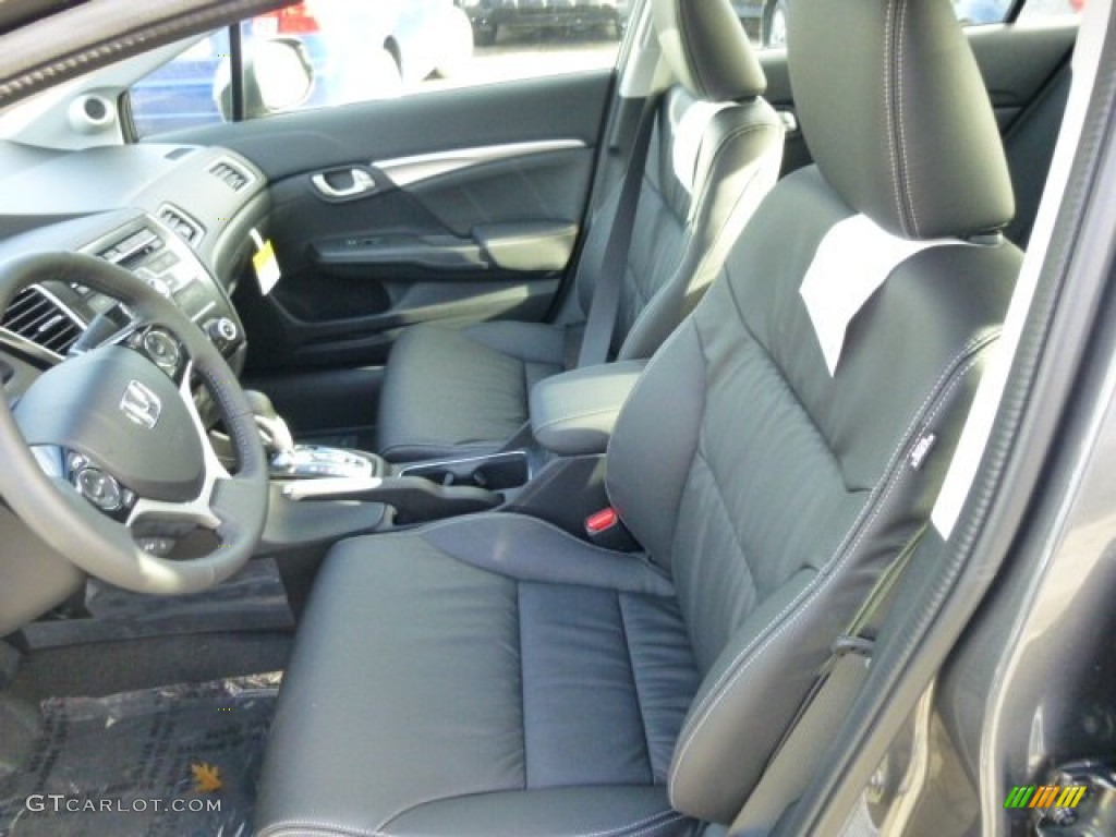 Black Interior 2013 Honda Civic EX-L Sedan Photo #74310260