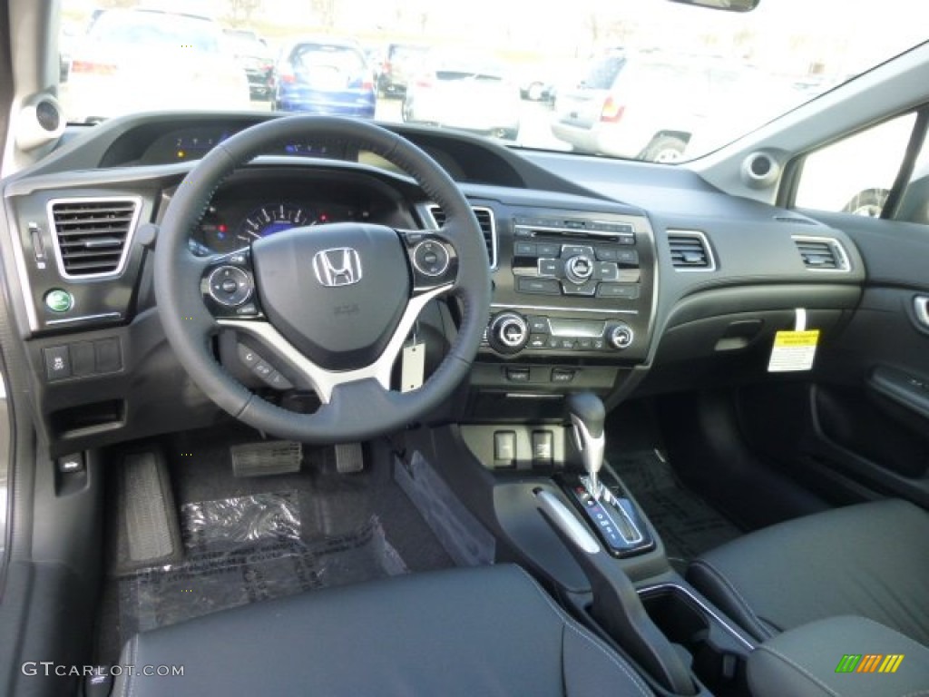 Black Interior 2013 Honda Civic EX-L Sedan Photo #74310308