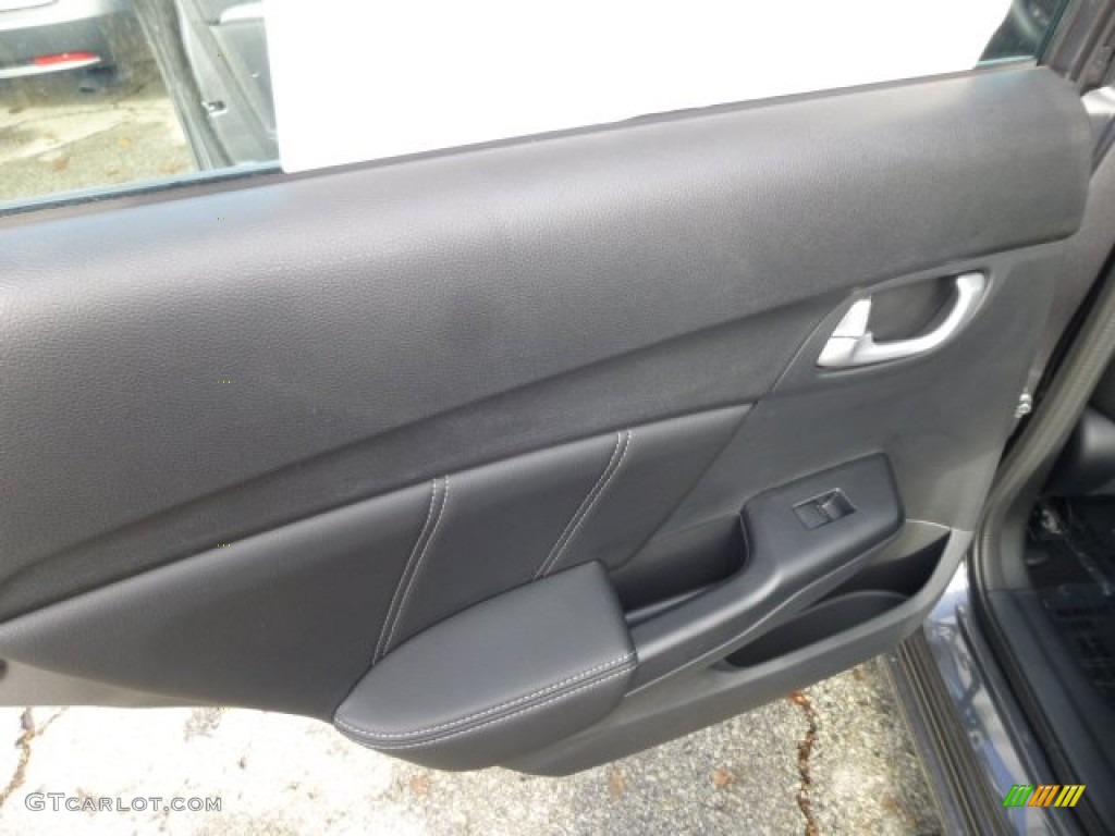 2013 Civic EX-L Sedan - Polished Metal Metallic / Black photo #13