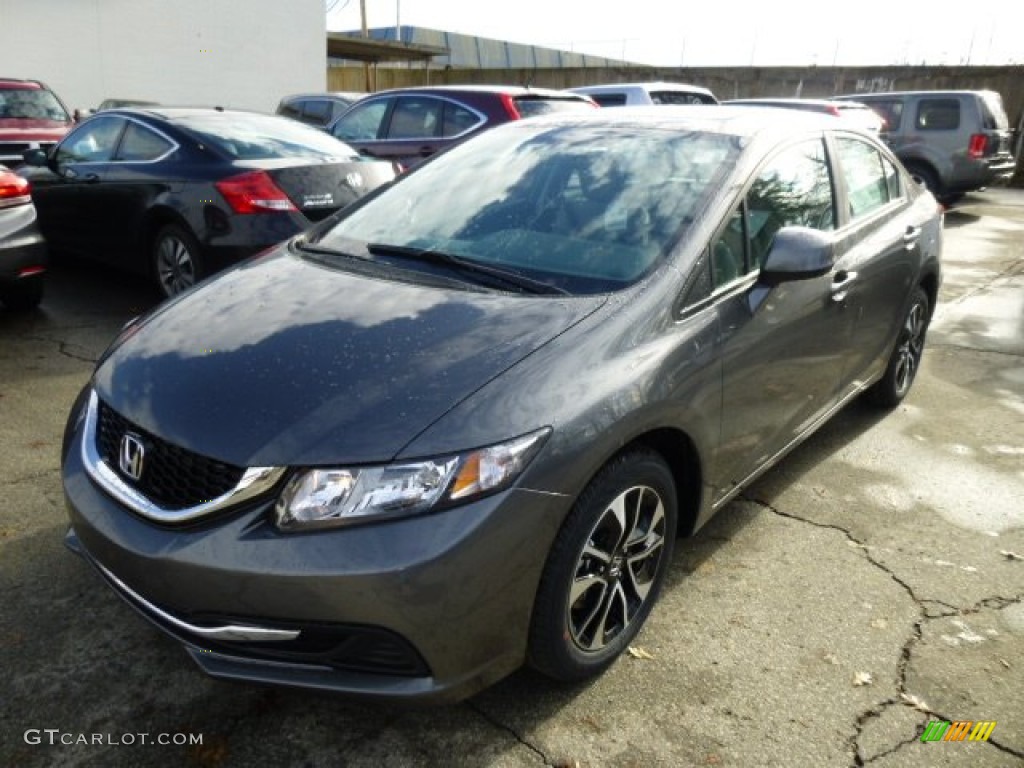 Polished Metal Metallic 2013 Honda Civic EX Sedan Exterior Photo #74310676