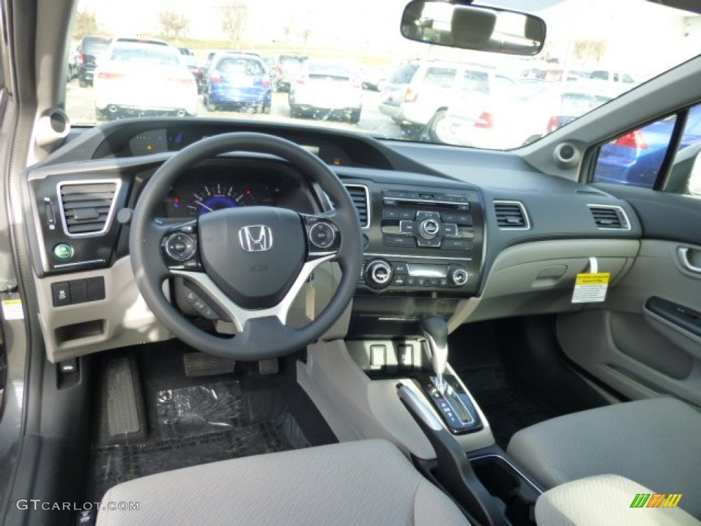 2013 Honda Civic EX Sedan Gray Dashboard Photo #74310767