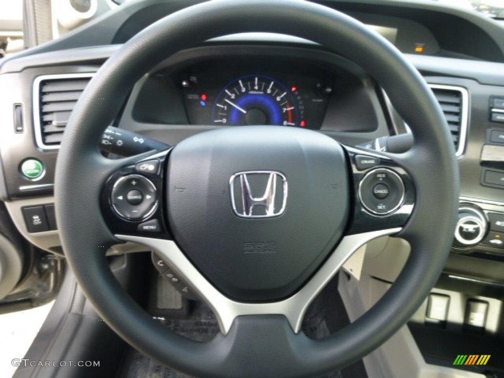 2013 Honda Civic EX Sedan Gray Steering Wheel Photo #74310869