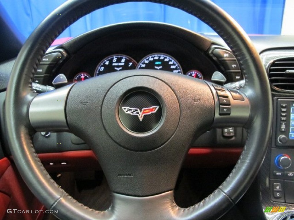 2007 Chevrolet Corvette Coupe Red/Ebony Steering Wheel Photo #74312021