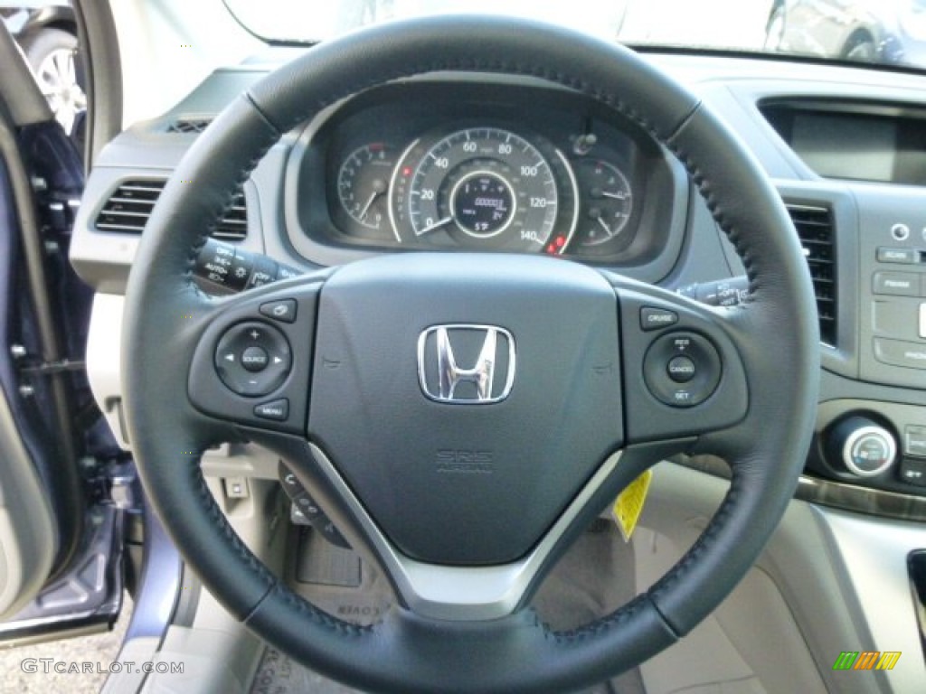 2013 Honda CR-V EX-L AWD Gray Steering Wheel Photo #74312628