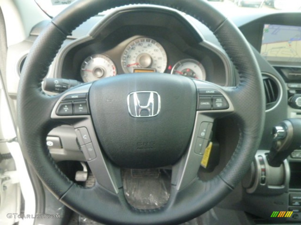 2013 Honda Pilot Touring 4WD Black Steering Wheel Photo #74314411