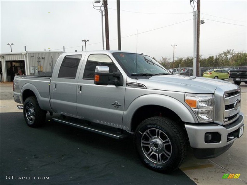 Ingot Silver Metallic 2013 Ford F250 Super Duty Platinum Crew Cab 4x4 Exterior Photo #74315003