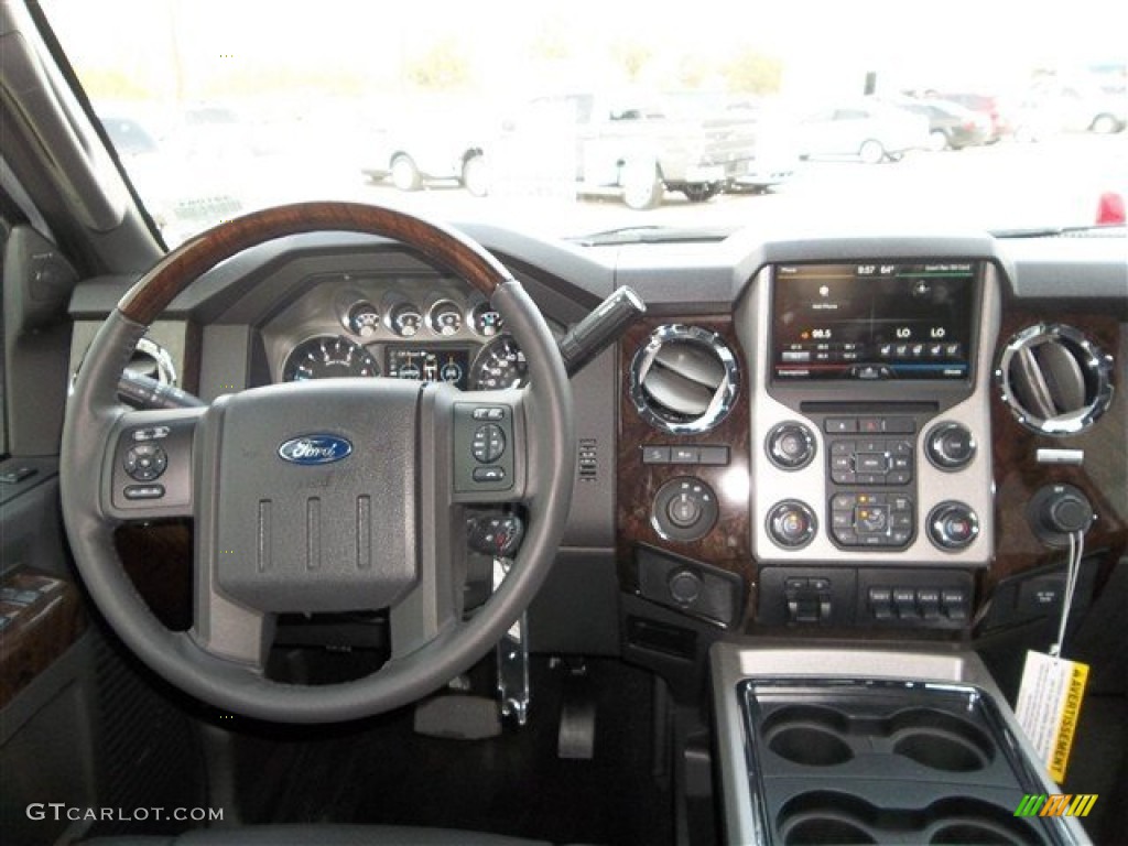 2013 Ford F250 Super Duty Platinum Crew Cab 4x4 Platinum Black Leather Dashboard Photo #74315219