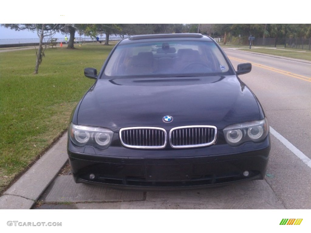 2004 7 Series 745i Sedan - Black Sapphire Metallic / Black/Natural Brown photo #3