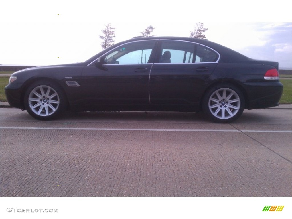 2004 7 Series 745i Sedan - Black Sapphire Metallic / Black/Natural Brown photo #5