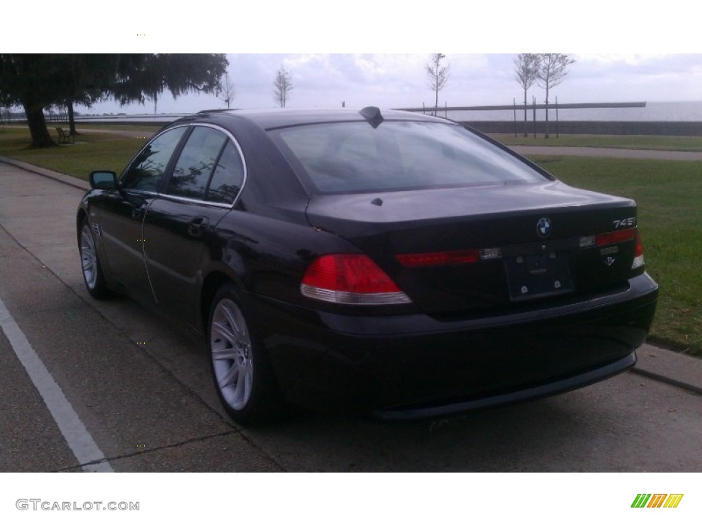 2004 7 Series 745i Sedan - Black Sapphire Metallic / Black/Natural Brown photo #6