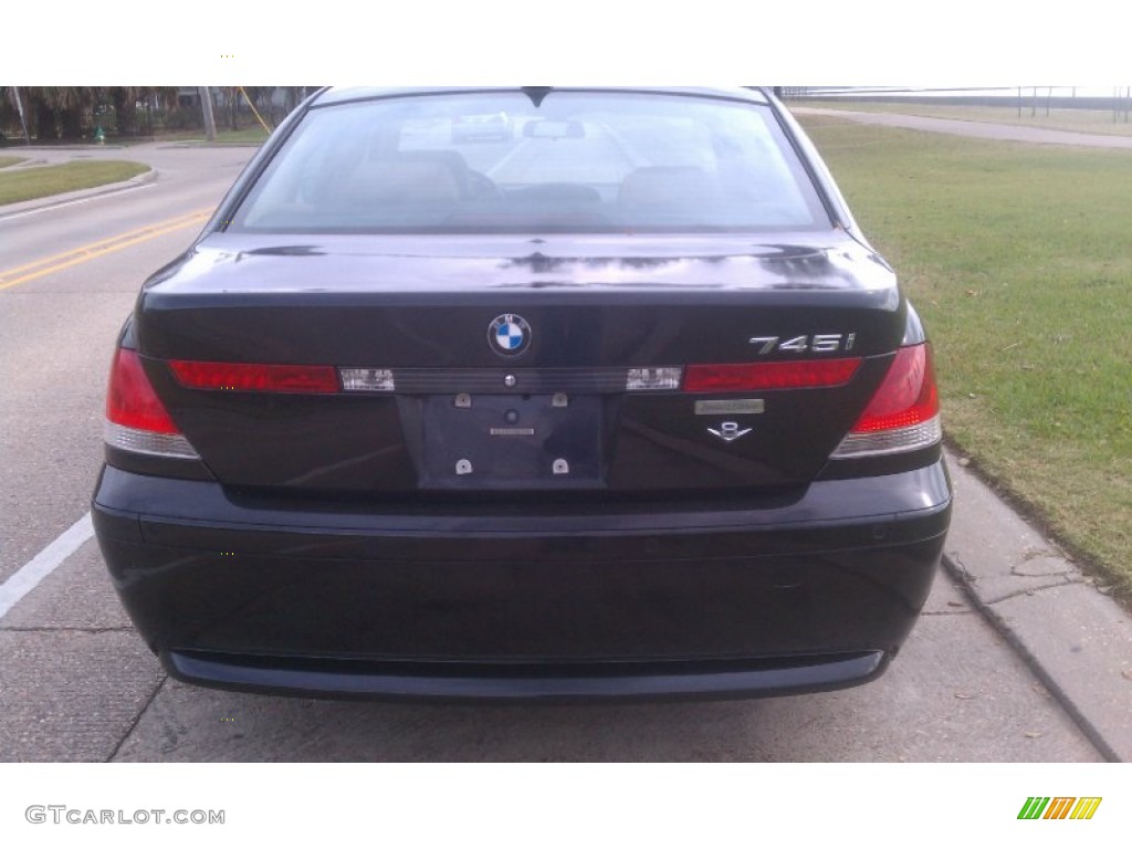 2004 7 Series 745i Sedan - Black Sapphire Metallic / Black/Natural Brown photo #7