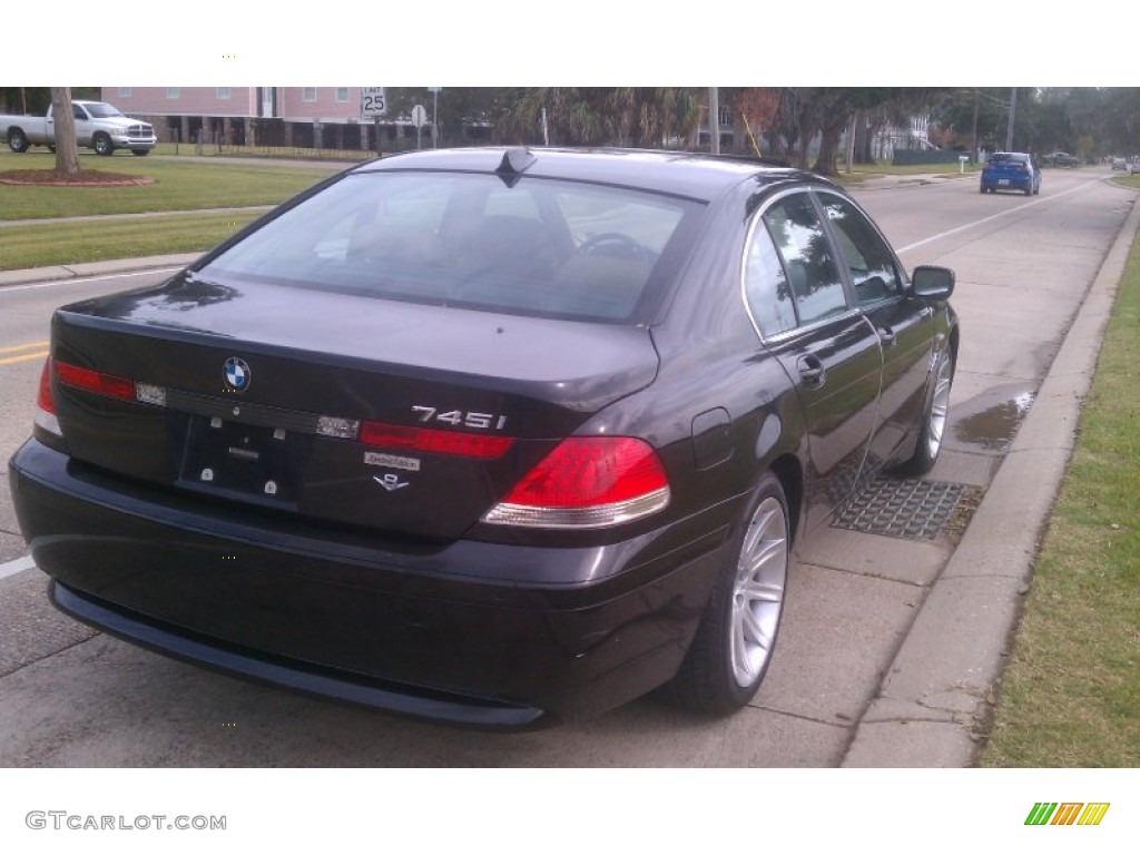 2004 7 Series 745i Sedan - Black Sapphire Metallic / Black/Natural Brown photo #9