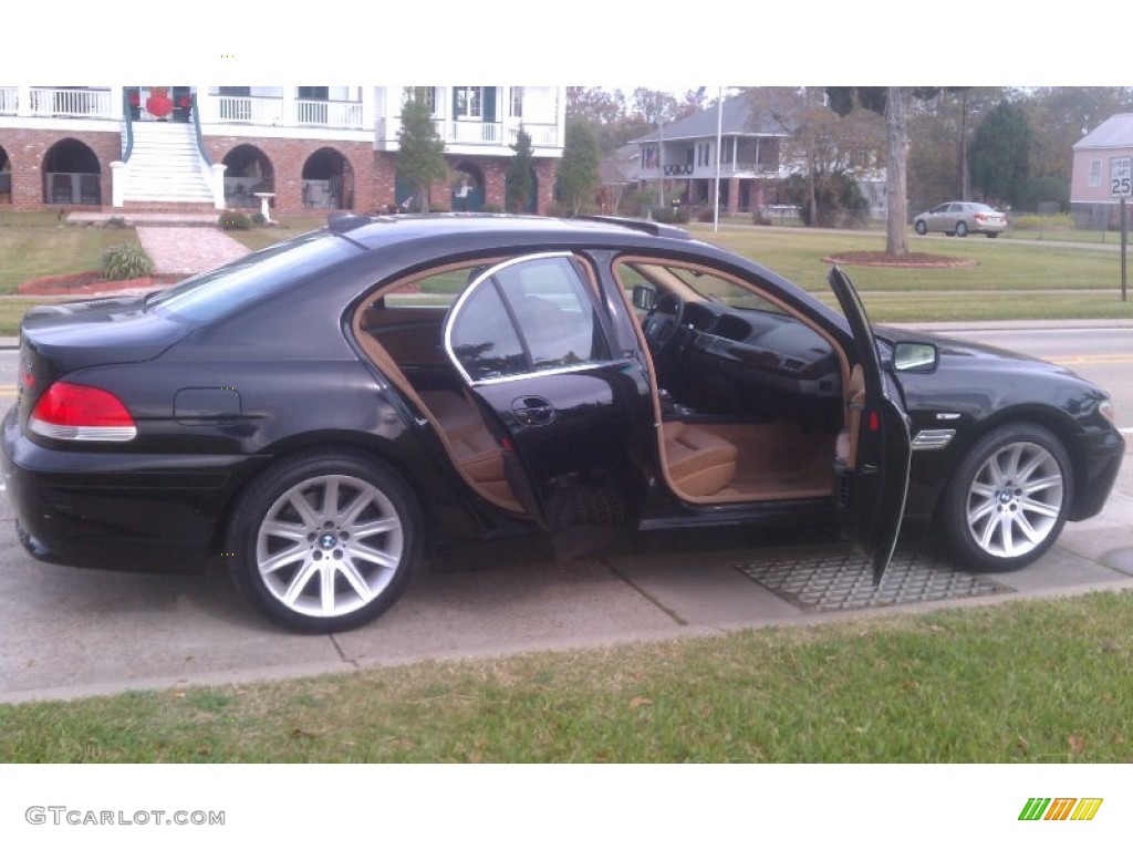 2004 7 Series 745i Sedan - Black Sapphire Metallic / Black/Natural Brown photo #10