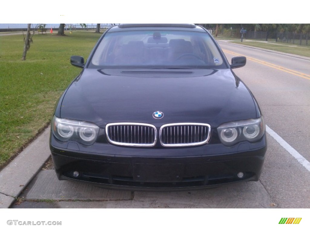 2004 7 Series 745i Sedan - Black Sapphire Metallic / Black/Natural Brown photo #25