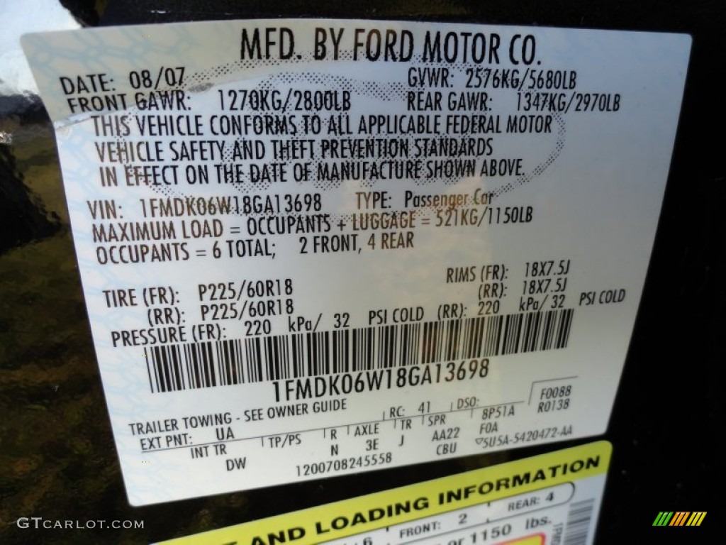 2008 Taurus X Limited AWD - Black / Charcoal Black photo #12