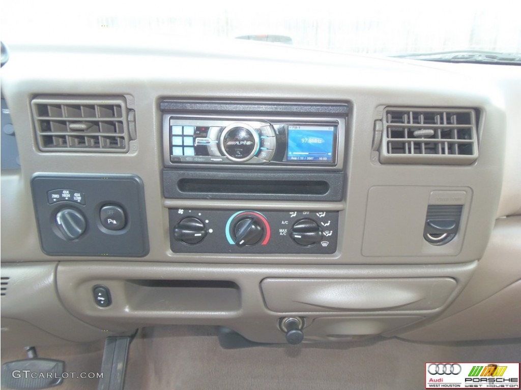 2003 F250 Super Duty Lariat Crew Cab 4x4 - Oxford White / Medium Parchment Beige photo #9