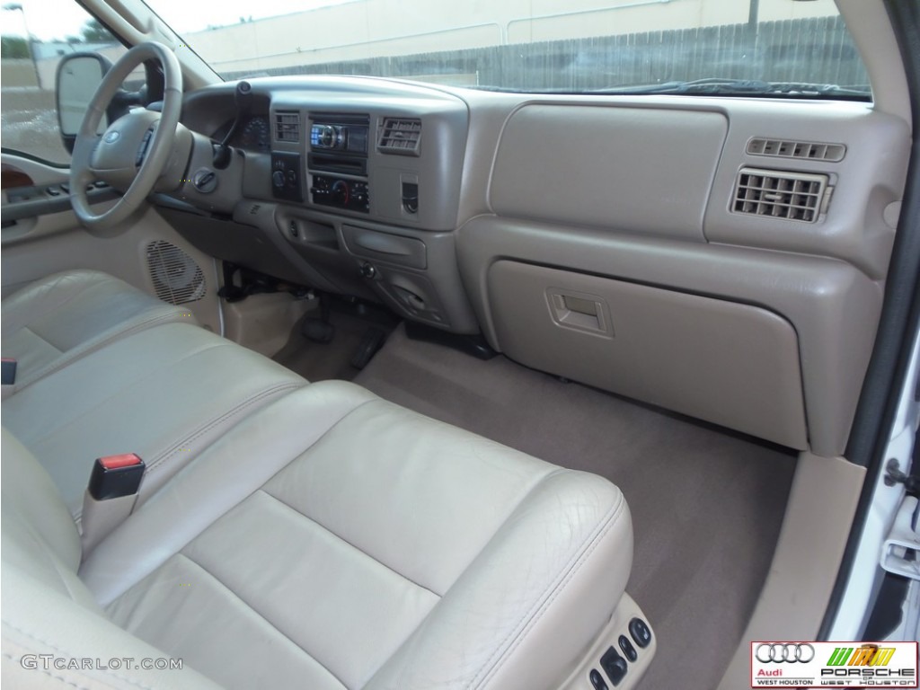 2003 F250 Super Duty Lariat Crew Cab 4x4 - Oxford White / Medium Parchment Beige photo #22