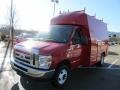 2013 Vermillion Red Ford E Series Cutaway E350 Commercial Utility Truck  photo #8