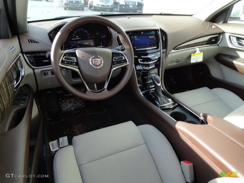 Light Platinum/Brownstone Accents Interior 2013 Cadillac ATS 2.5L Luxury Photo #74319147
