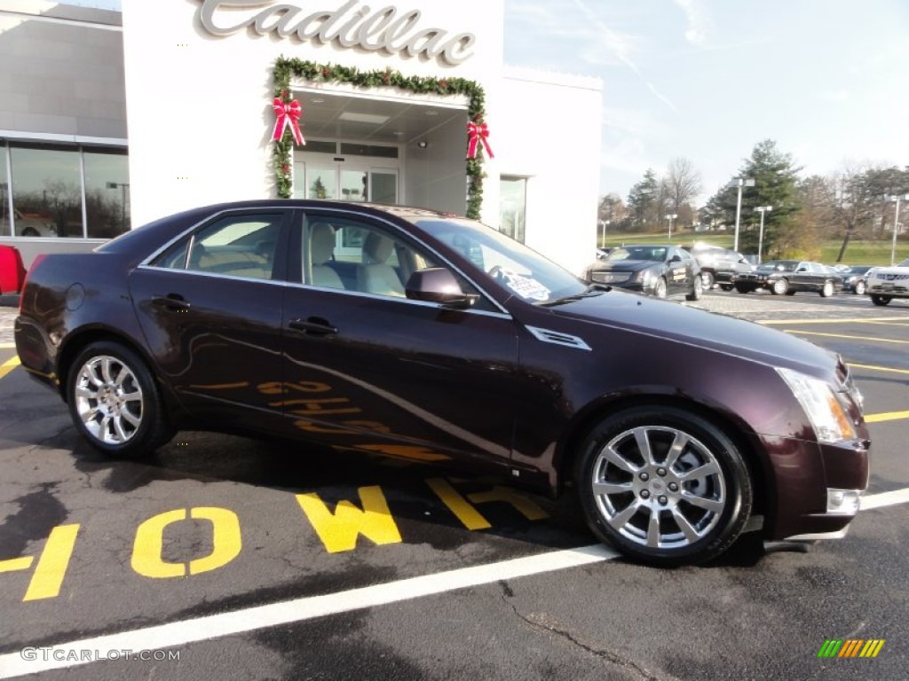 2009 CTS 4 AWD Sedan - Black Cherry / Cashmere/Cocoa photo #5