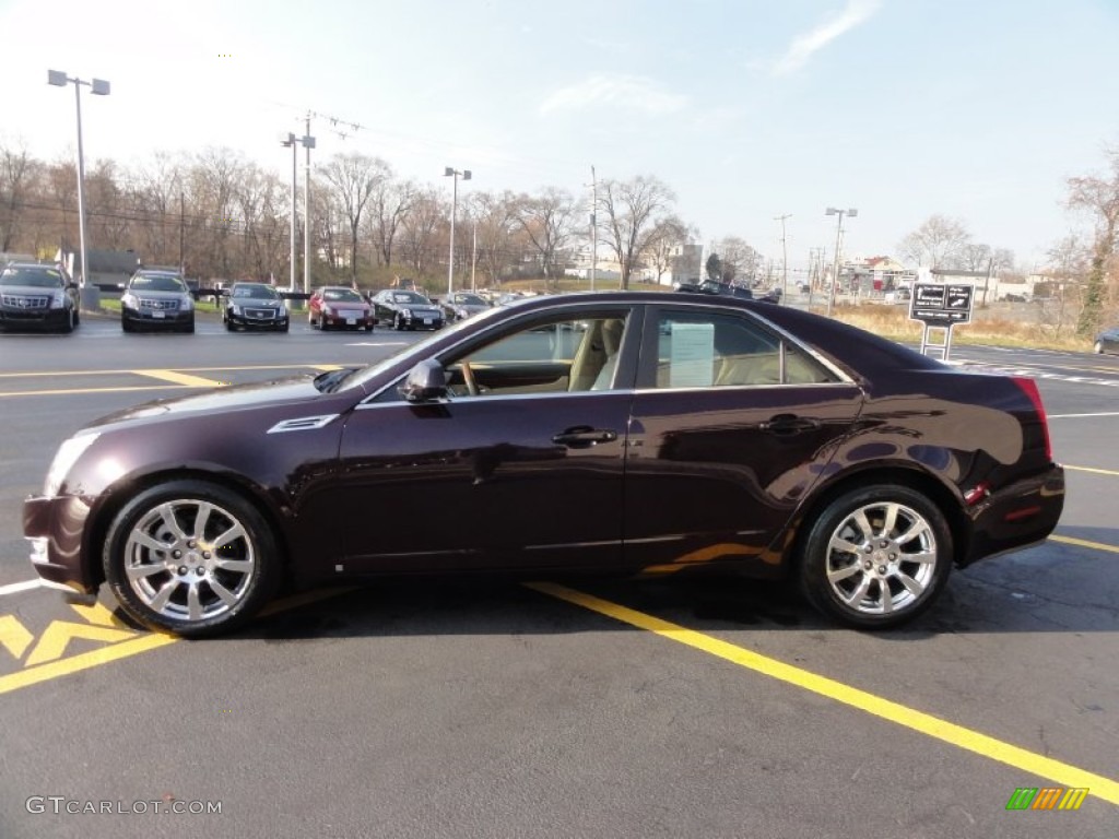 2009 CTS 4 AWD Sedan - Black Cherry / Cashmere/Cocoa photo #9