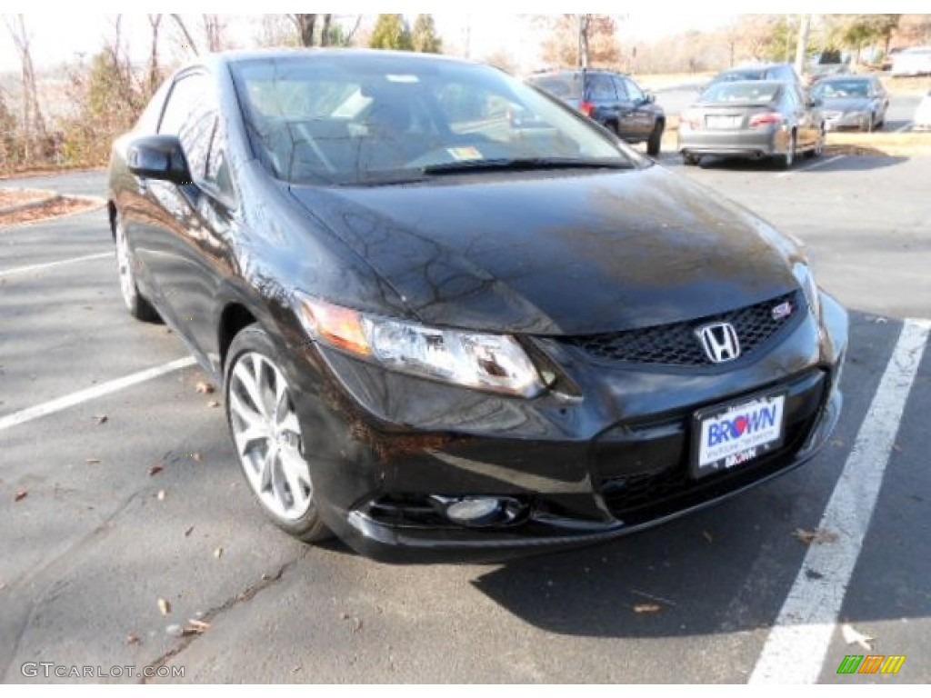 2012 Civic Si Coupe - Crystal Black Pearl / Black photo #1