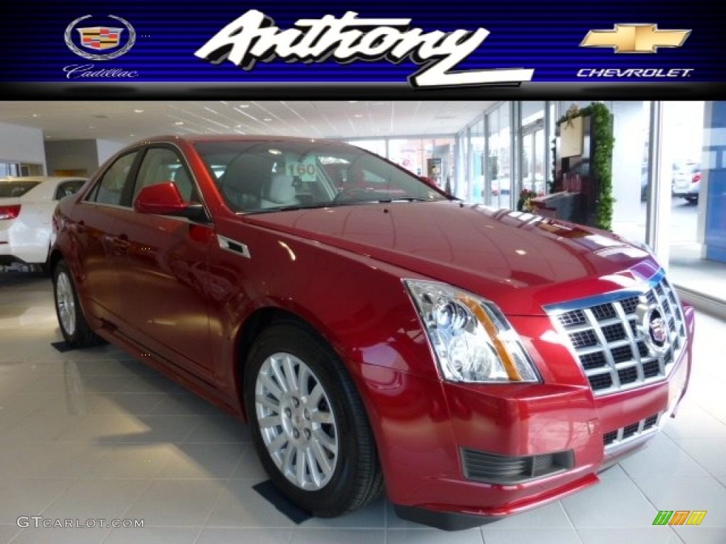 2013 CTS 4 3.0 AWD Sedan - Crystal Red Tintcoat / Light Titanium/Ebony photo #1