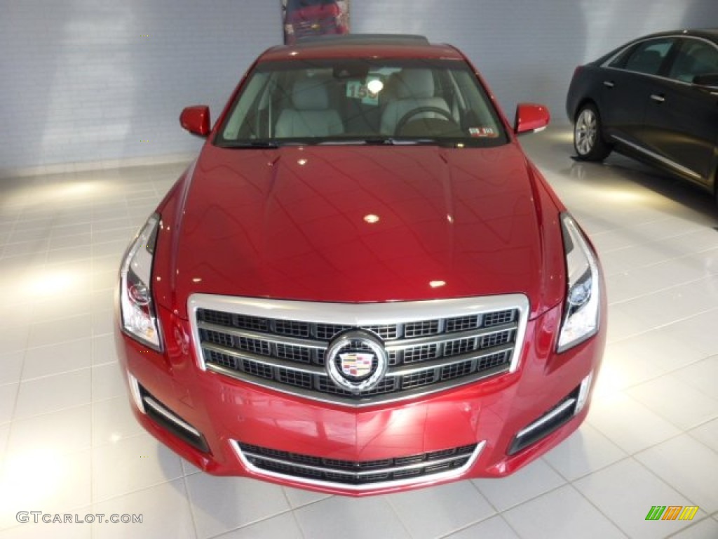 2013 ATS 2.0L Turbo Performance AWD - Crystal Red Tintcoat / Light Platinum/Brownstone Accents photo #2