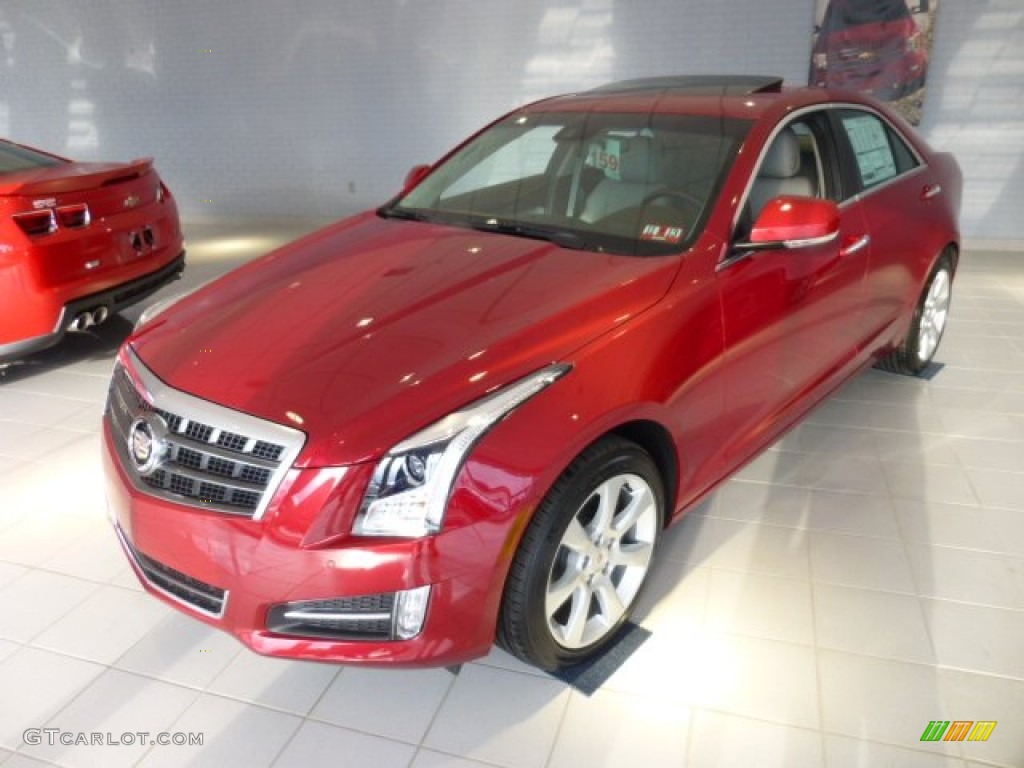 2013 ATS 2.0L Turbo Performance AWD - Crystal Red Tintcoat / Light Platinum/Brownstone Accents photo #3