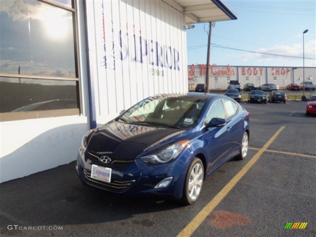 2013 Elantra Limited - Atlantic Blue / Beige photo #1