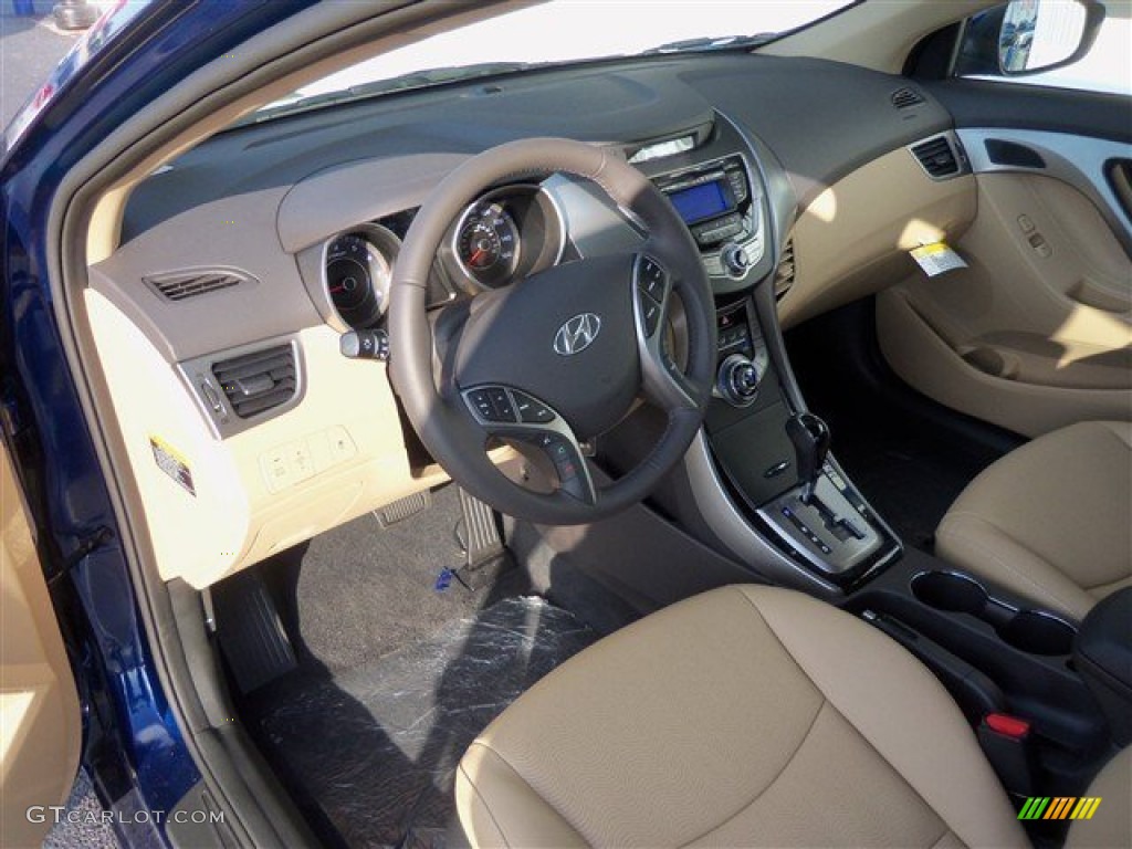 2013 Elantra Limited - Atlantic Blue / Beige photo #11