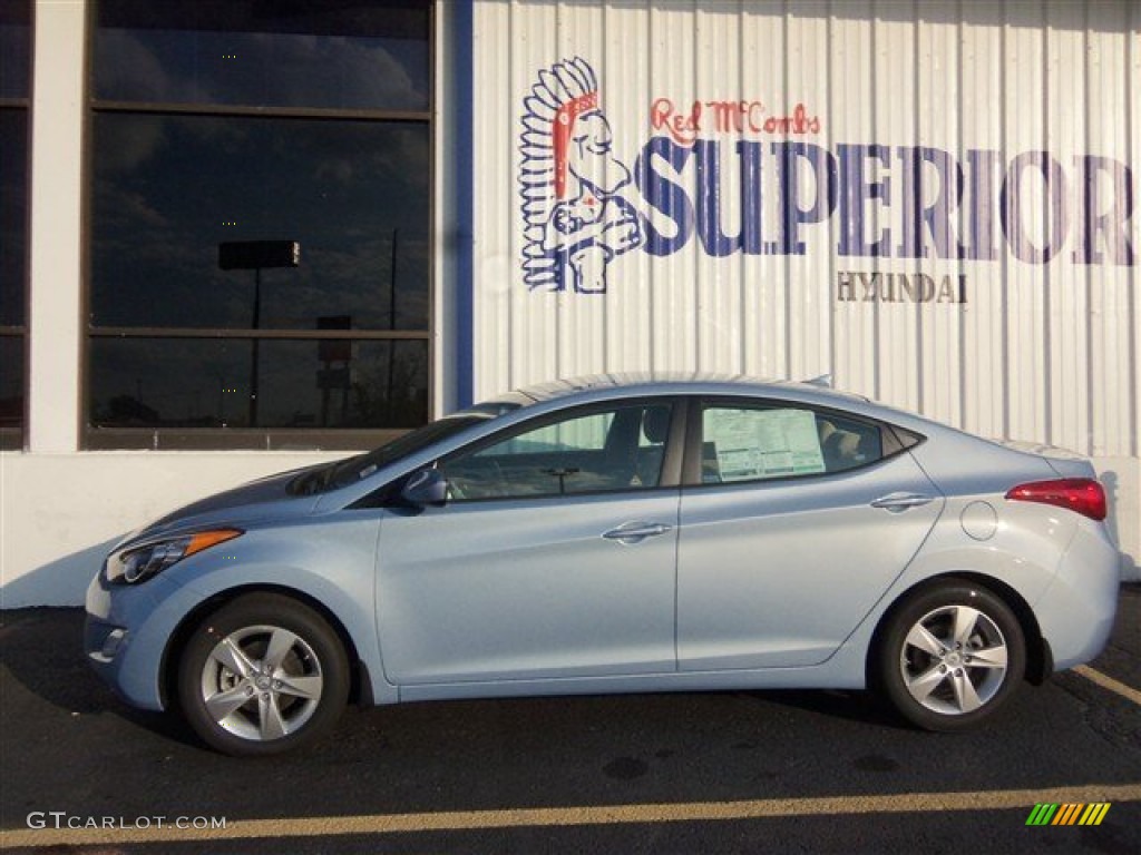 2013 Elantra GLS - Blue Sky Metallic / Beige photo #4