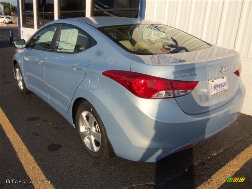 2013 Elantra GLS - Blue Sky Metallic / Beige photo #5