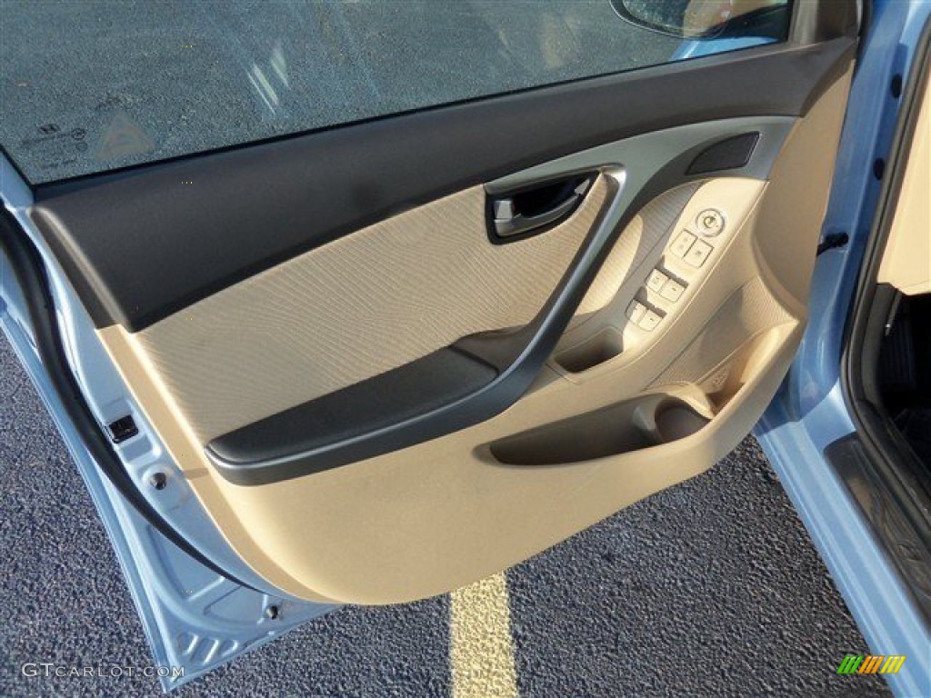 2013 Elantra GLS - Blue Sky Metallic / Beige photo #7
