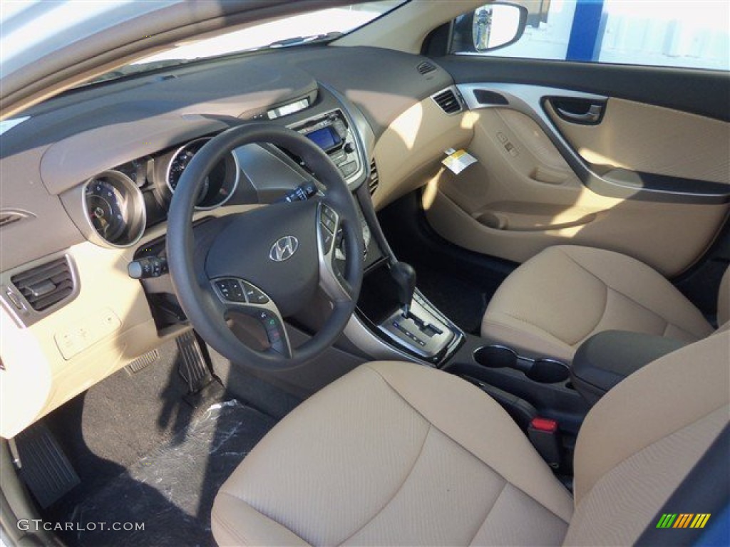 2013 Elantra GLS - Blue Sky Metallic / Beige photo #8