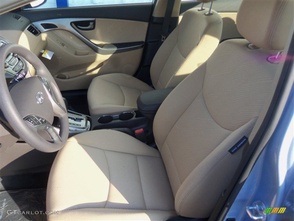 2013 Elantra GLS - Blue Sky Metallic / Beige photo #9