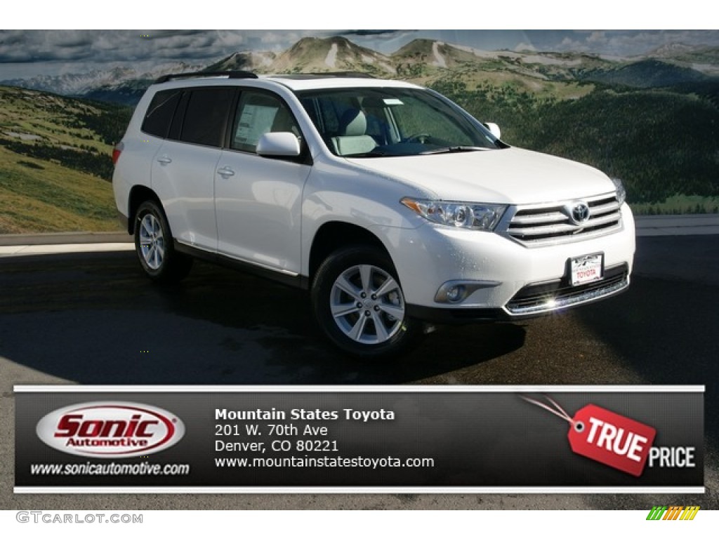 2013 Highlander SE 4WD - Blizzard White Pearl / Ash photo #1