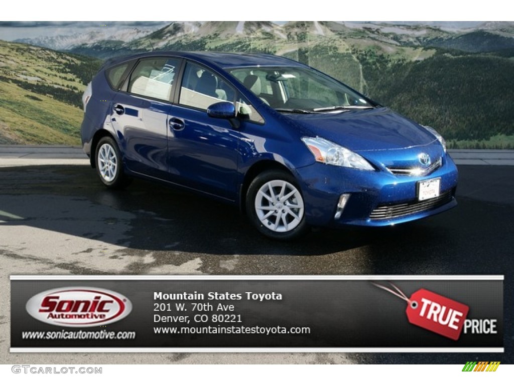 2013 Prius v Two Hybrid - Blue Ribbon Metallic / Dark Gray photo #1