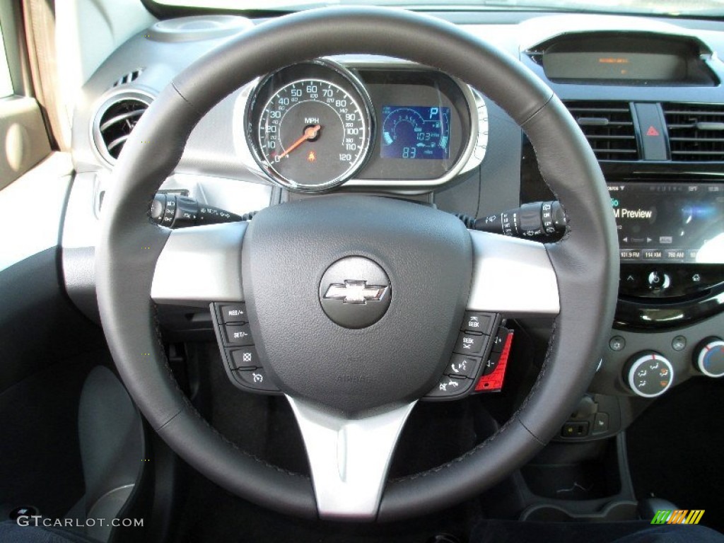 2013 Chevrolet Spark LT Dark Pewter/Silver Steering Wheel Photo #74329136